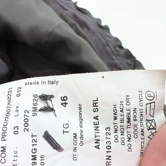 Armani Collezioni Jacket Womens 10 Gray Black Wool Alpaca Tweed Ruffle Academia - Picture 9 of 11